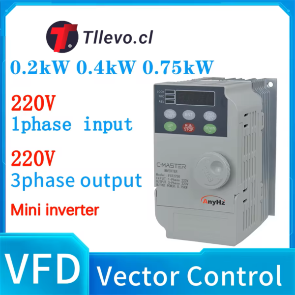 Variador Frecuencia 220V Monofásico a 220V Trifásico 1HP