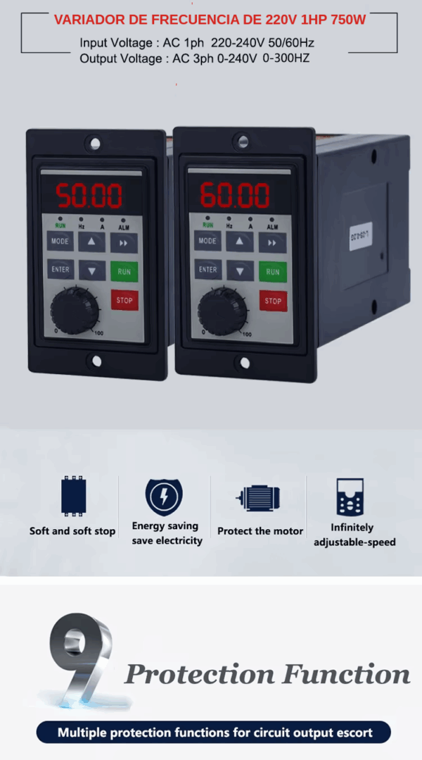 Variador Frecuencia Mini Vector 220V/1HP - Imagen 3