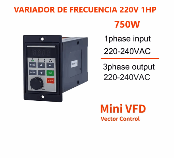 Variador Frecuencia Mini Vector 220V/1HP - Imagen 2